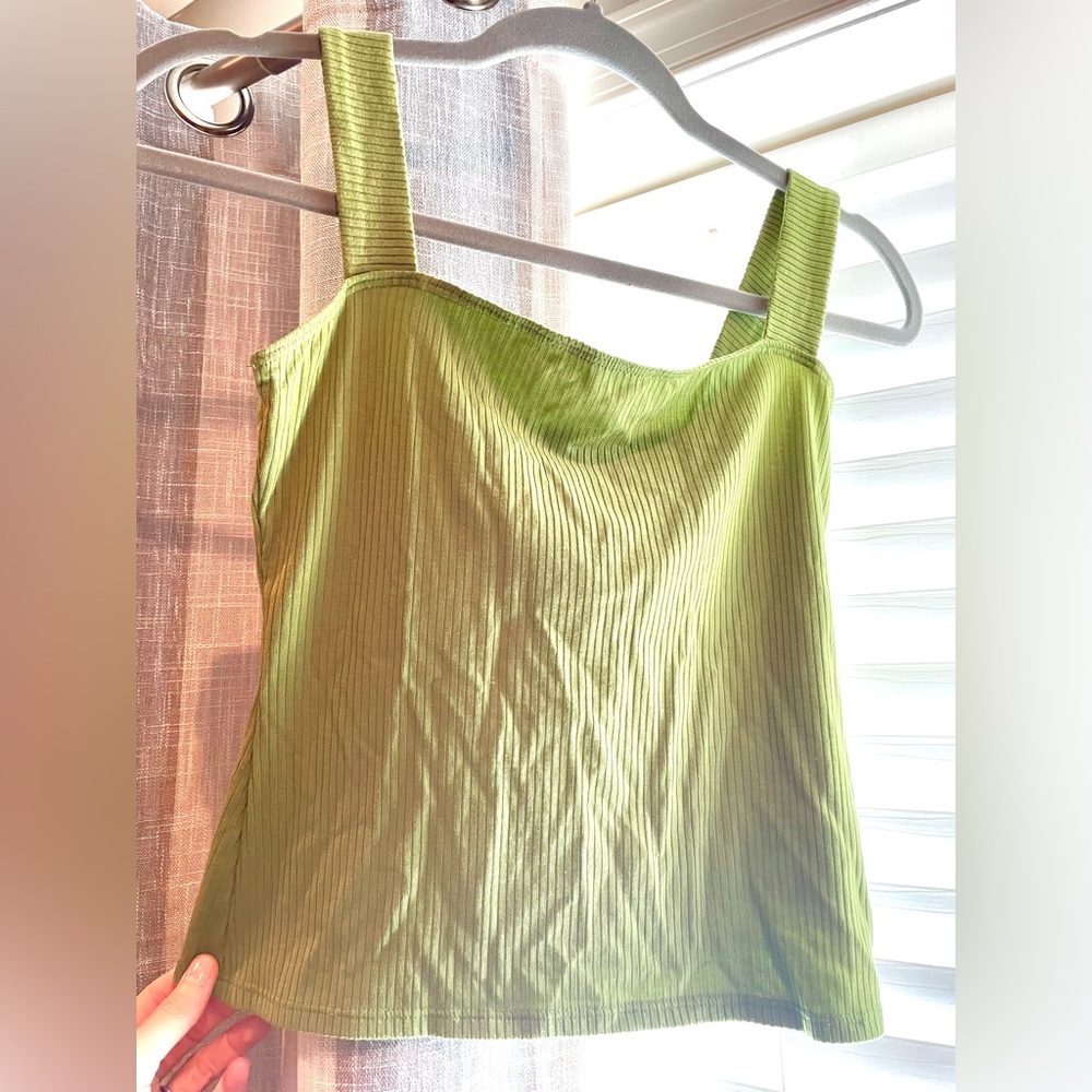 Reformation Canyon Knit Tank in Avocado